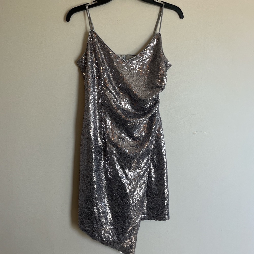 Lulus silver sequenced mini dress
